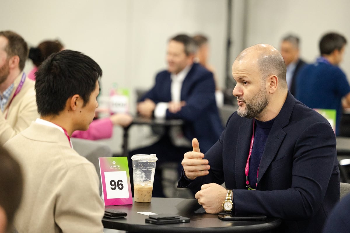 A one-to-one meeting at CREtech New York