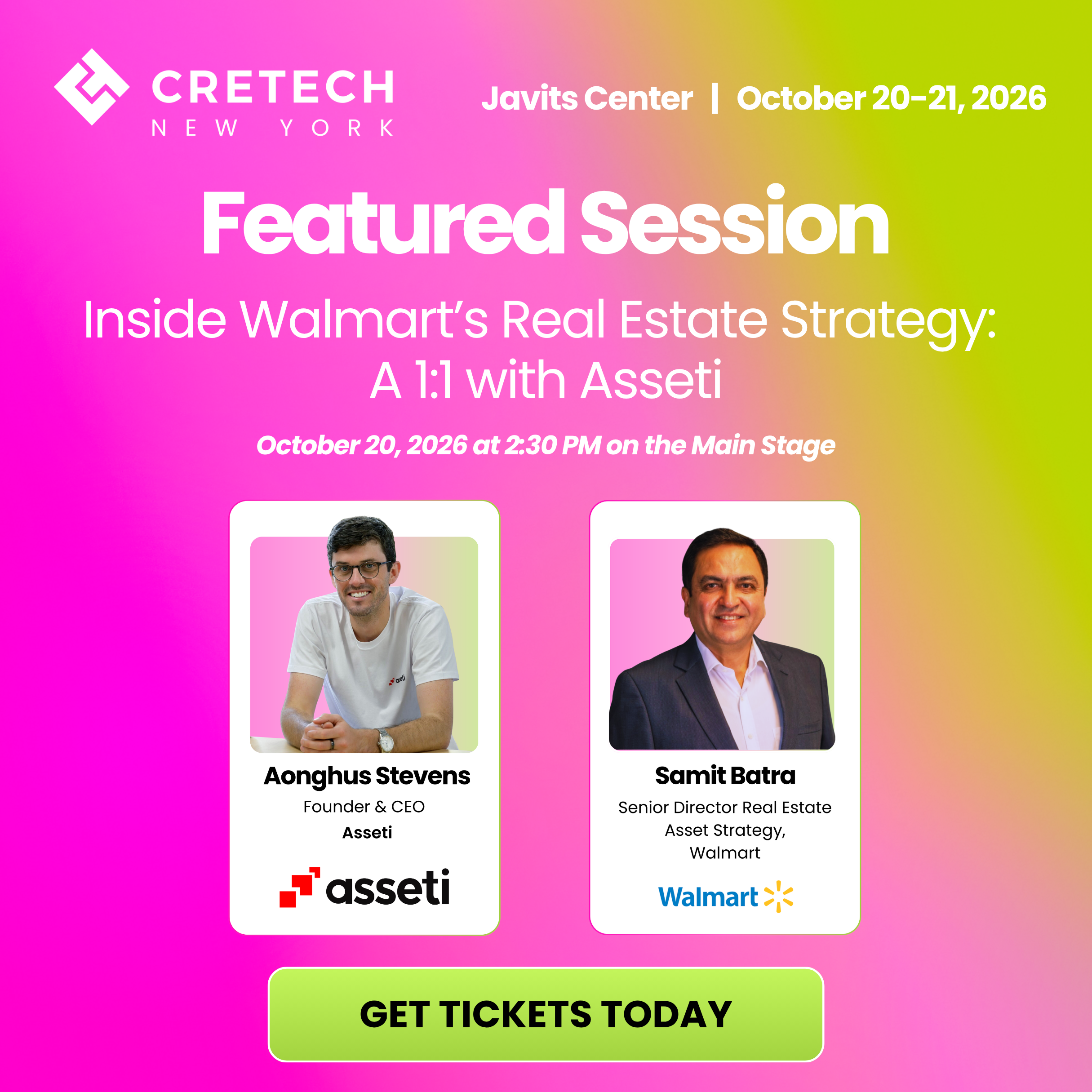 (New York, NY) – September 3, 2026 – CREtech, the world’s leading community of professionals devoted to technological and sustainable innovation in the built world, today announced that Andy Cvengros, Executive Managing Director and Co-Lead of Transaction Advisory within JLL’s Data Center Solutions practice, will take the Main Stage at CREtech New York 2026, taking place October 20–21 at the Javits Center in New York City.