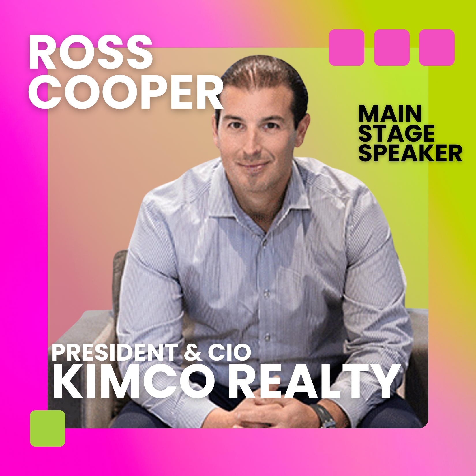 CREtech New York Announces Ross Cooper, President & Chief Investment Officer, Kimco Realty, as Main Stage Speaker